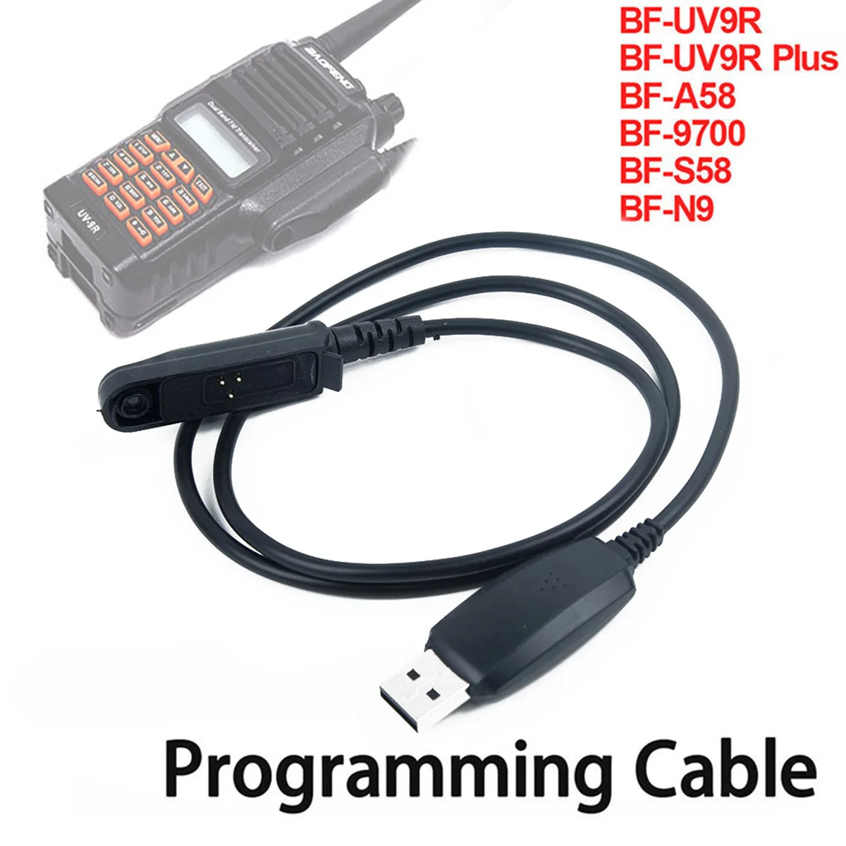 USB-кабель для программирования Baofeng BF-UV9R Plus A58 9700 S58 N9 Аксессуары раций | Мобильные
