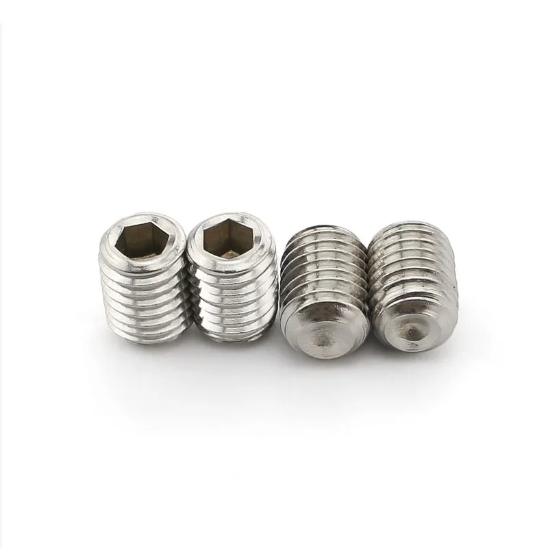 Stainless steel 304 50 шт.-10 шт. M1.6 M2 M2.5 M3 M4 M5 M6 M8 DIN916 нержавеющая сталь 304 класс 12,9 сплав сталь Шестигранная розетка набор винтов Grub винт - Цвет: Stainless steel 304