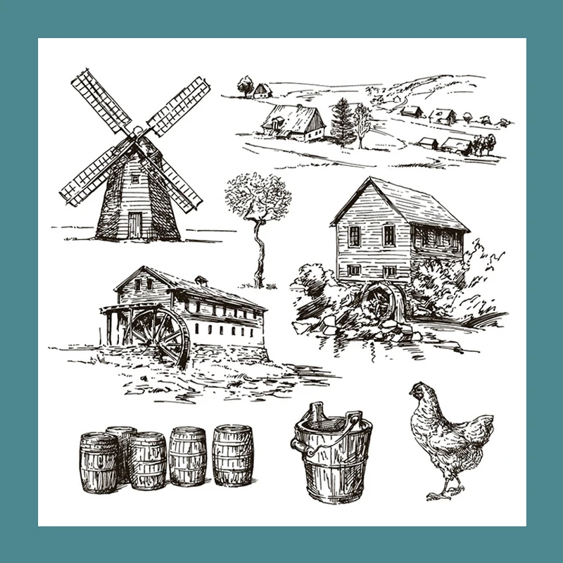 

ZATWBS Farm life Clear Stamps For DIY Scrapbooking/Card Making/Album Decorative Rubber Stamp Crafts