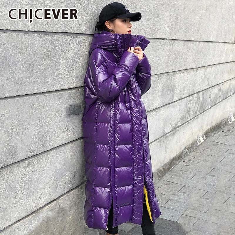 CHICEVER Повседневное плед Для женщин куртки-парки с капюшоном и воротником длинным