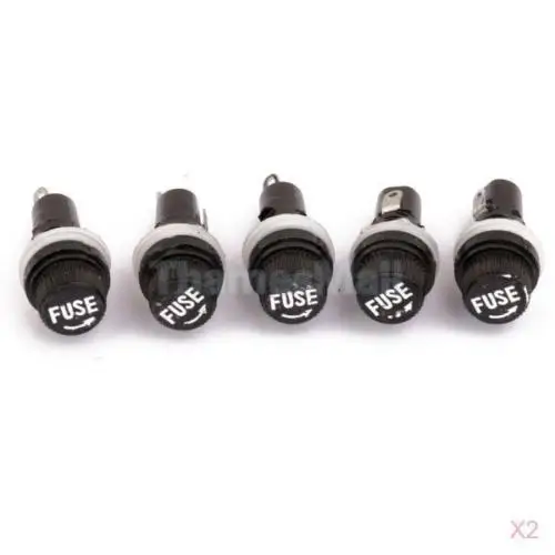 10 개 5*20mm 유리 퓨즈 홀더 5*20 보험 패널 마운트 퓨즈 홀더에 대 한 검은 보험 튜브 소켓 퓨즈 홀더