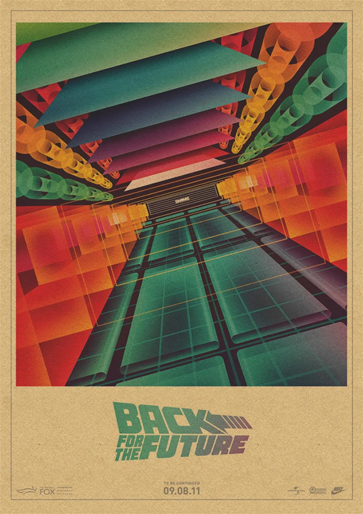 Classic Sci-fi Movie Back to The Future Retro Kraft Poster Wall Sticker Home Bar Art Posters Decor