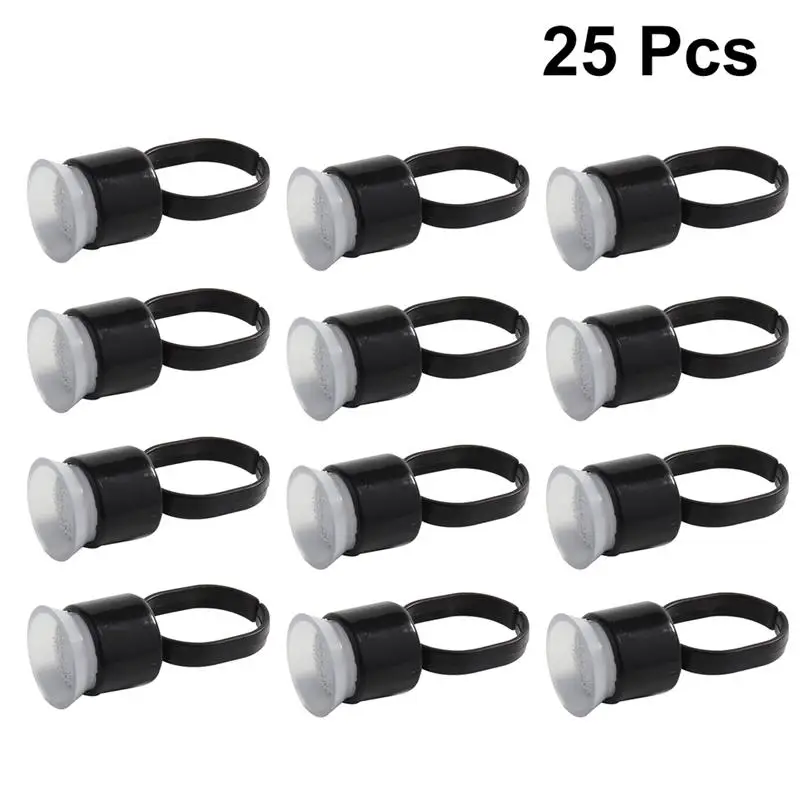 

RUIMIO 25pcs Portable Tattoo Pigment Ring Cap Microblading Glue Ink Ring Cup Sponge Permanent Makeup Cosmetic Accessories