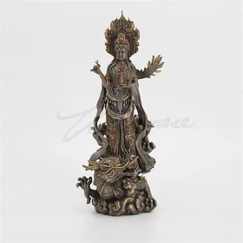 

37cm Chinese Creative Guanyin Buddha Art Figurine Avalokiteshvara Statue Resin Crafts Home Decoration Accessories Gift R4183
