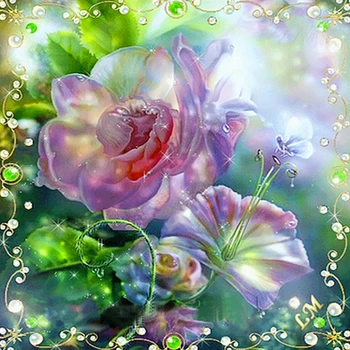 

MOONZERO Diamond Mosaic Flowers Painting Rhinestone Needlework Diamond Embroidery Ribbons Christmas Decorations Free Shipping