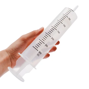 

300ml Plastic Reusable Large Syringe Capacity Transparent Sterile Measuring Syringe Nutrient Hydroponics Cat Dog Feeding Tools