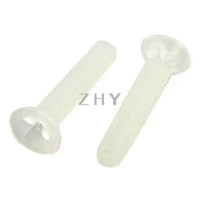 

10 Pcs Plastic 3mm Thread Dia Flat Cross Head Screws Fasteners