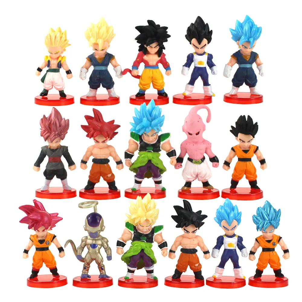 6-8 см 16 шт./компл. Dragon Ball Z Супер Saiyan Broly Son Goku/Гохан Gotenks Вегета Vegetto Фриза Majin Buu PVC Фигурки Игрушка Подарки