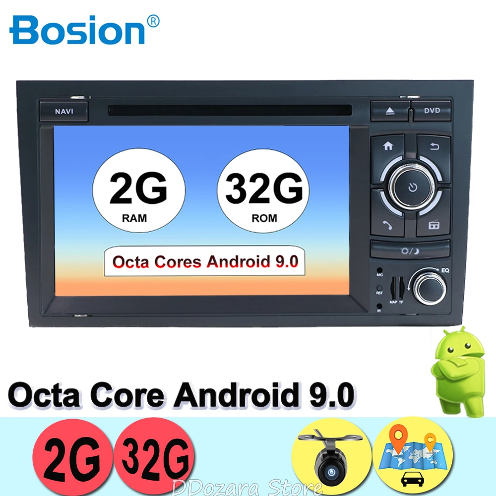 Top For Audi A4 Car DVD Player Android 9.0Car Multimedia Player 7inch Navigator with Wifi 3G BT Radio GPS Mirror link quad/octa core 0