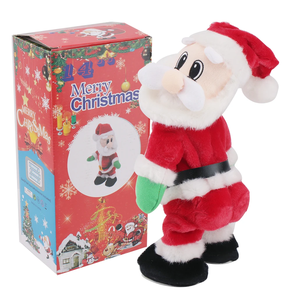Рождественское украшение, кукла Санта-Клауса, стоящая танцевальная музыкальная игрушка, новогодние домашние декоративные украшения