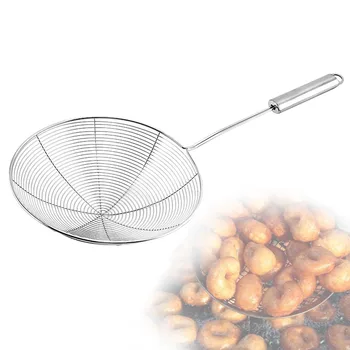 

Mesh Strainer Skimmer Ladle Stainless Steel Long Handle Kitchen Frying Cooking Steaming Colander Spoon