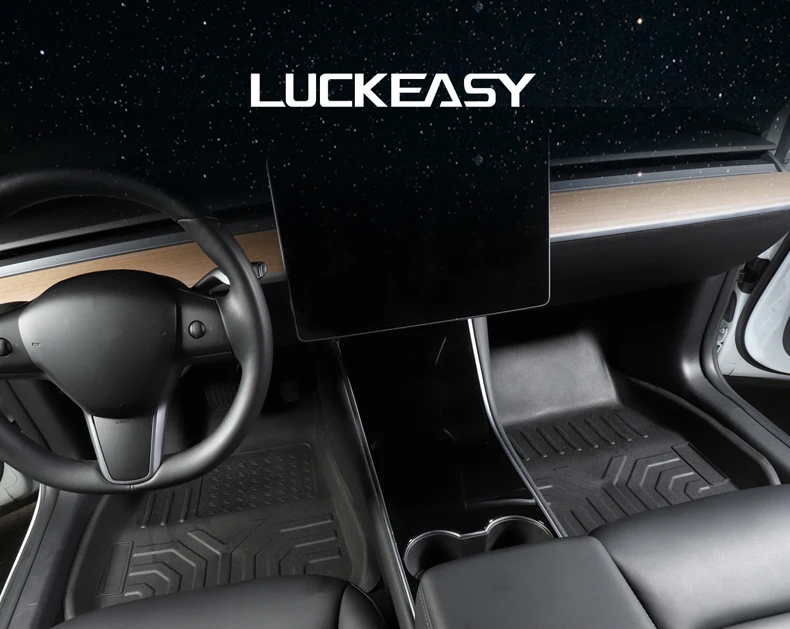 LUCKEASY автомобильный всепогодный напольный коврик для Tesla модель 3- TPE дизайн стиль всепогодные напольные коврики 3 шт./набор
