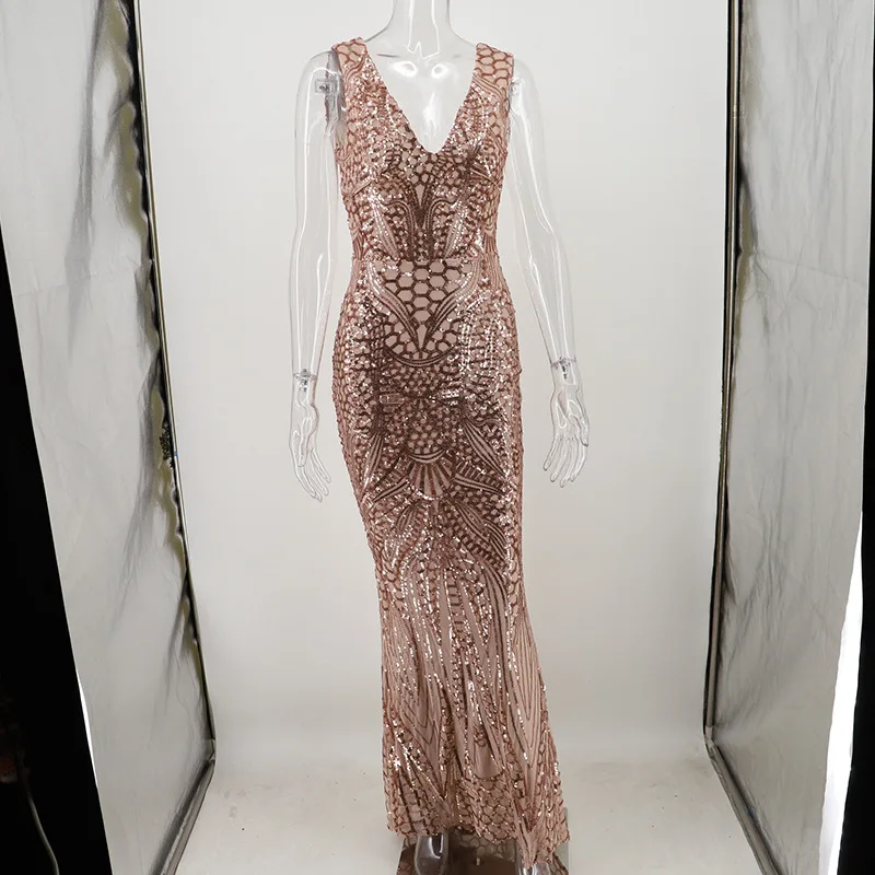 HAMBELELA 2020 Beautiful Angel Wings Sequin Evening Dresses For Women Long Vestido De Festa Evening Gowns Vestidos Elegante (5)