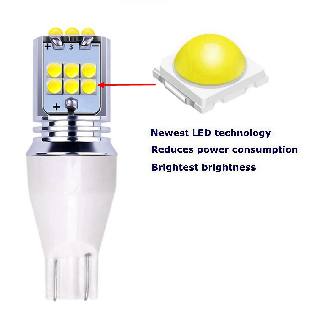 2 шт. Новинка T15 921 W16W WY16W супер яркий 1800Lm светодиодный автомобильный хвостовые лампы дополнительные тормозные огни авто резервная обратная лампа поворотники