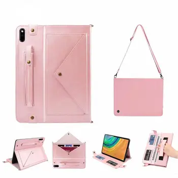

For Huawei MatePad 10.4 inch BAH3-W09 BAH3-AL00 Case Cover Wallet Card Multifunction Bags Funda Tablet Stand Shell & Neck Strap