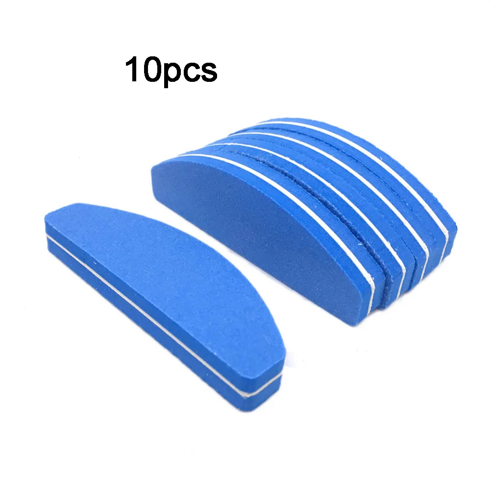 10Pcs Mini Nail Art Sanding Buffer Files Colorful Half Moon Nail File Blocks Grinding Polishing Manicure Care Tools For Salon - Цвет: blue