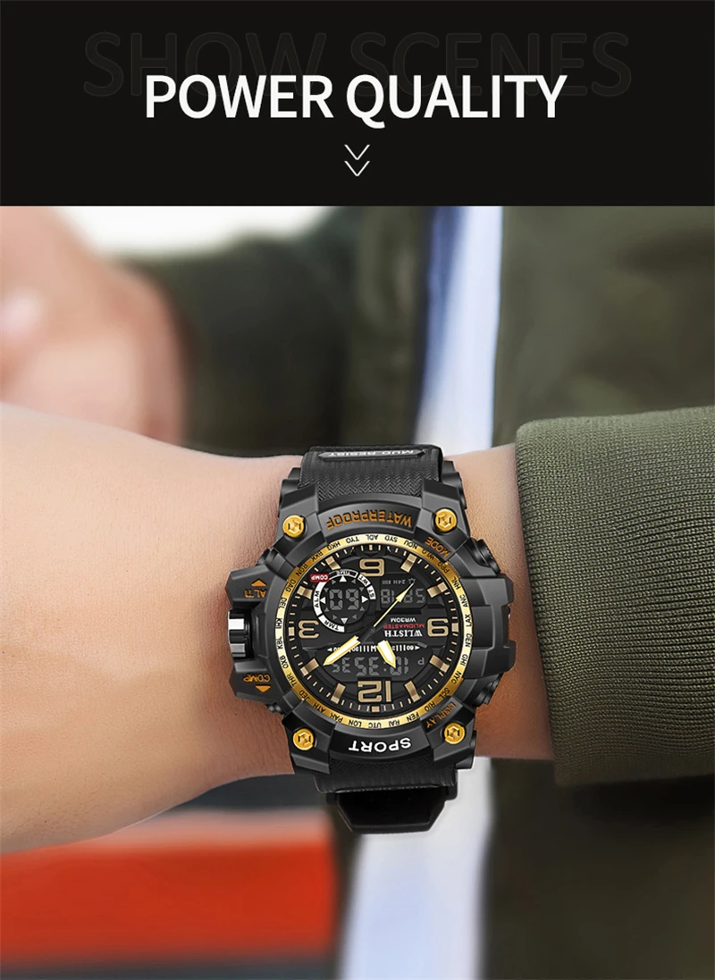 Relogio Masculino Military Mens Watches Top Brand Luxury Chronograph LED Digital Sport Watch For Men Waterproof Wristwatch Reloj
