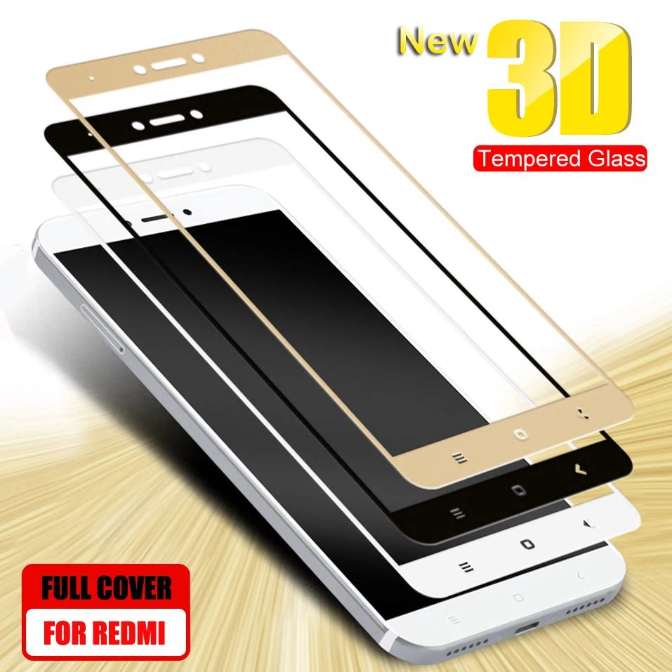 

3D Protective Glass on the For Xiaomi Redmi 4A 4X 5A 5 Plus 6 6A 7A Redmi Note 4 4X 5 Pro Tempered Glass Screen Protector Film