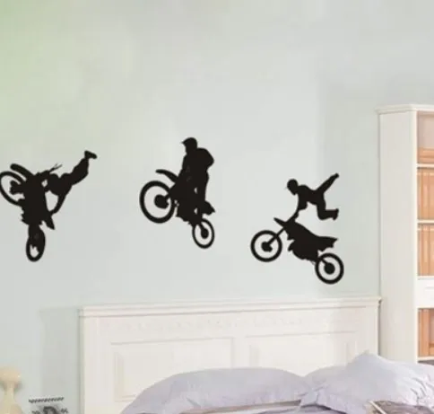 Мотоцикл Coaster поколение резные съемные настенные наклейки для спортзала спальни дивана стены настраиваемые оптом JS