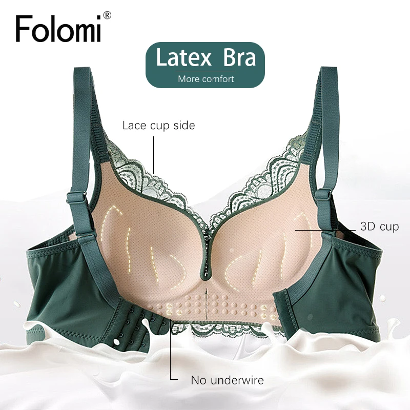 Folomi Bra Push Up Bra Women Bra Without Wire Plus Size Underwear Sexy Lace  Floral Thin Cup Breathable Lingerie Size 36-44