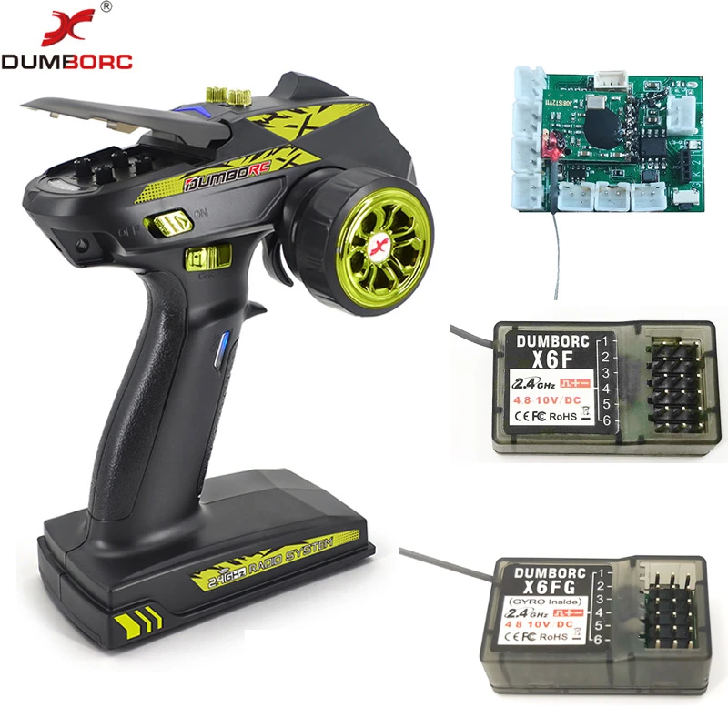 DUMBORC X6FG Gyro 2.4G 6CH Radio Control System Receiver for RC X6 Transmitter