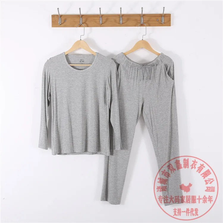 Oversized 7XL 8XL Fall Winter Men's Sleepwear 2 Piece Set Long Sleeved Home Clothes For Men Loose Casual Pajamas Plus Size 150Kg mens silk pajamas