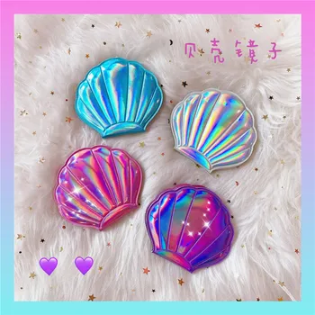 

Dream Laser Colour Girl Heart Bling Shell Fairy Mirror Portable With One Two-sided Makeup