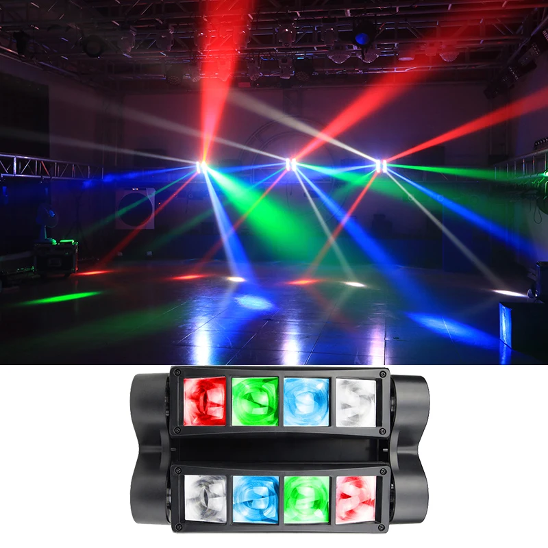 Mini luz LED de cabeza móvil para discoteca, foco de araña RGBW de 10W, iluminación de escenario, ideal para fiesta en club nocturno, 8 Uds. AliExpress Luces e iluminación