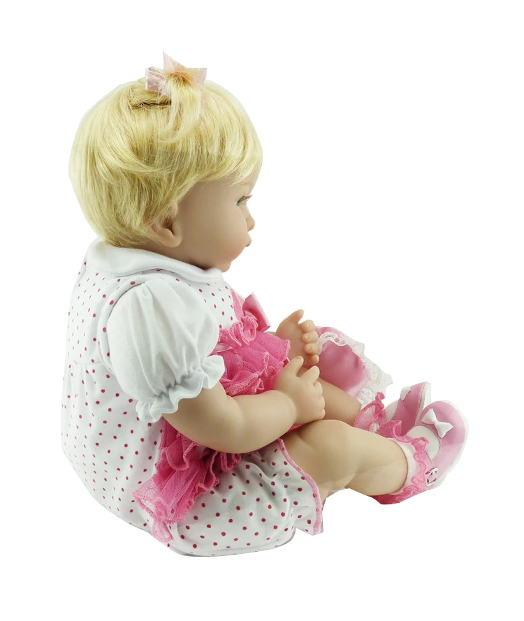 Кукла Bebe Reborn 22 дюйма 55 см силиконовая виниловая девочка кукла светлые волосы