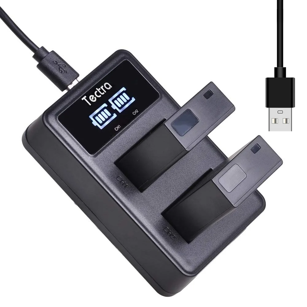 Tectra En-el20 En-el20a Bateria e Carregador Duplo para Nikon Coolpix P1000 Dl24500 a Nikon j1 j2 j3 s1 v3 Aw1