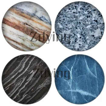 

Zdying 5pcs/lot Round Glass CabochonMarble Stone Texture Image Glass Dome Flatback Base Tray Blank DIY Making Jewelry Findings