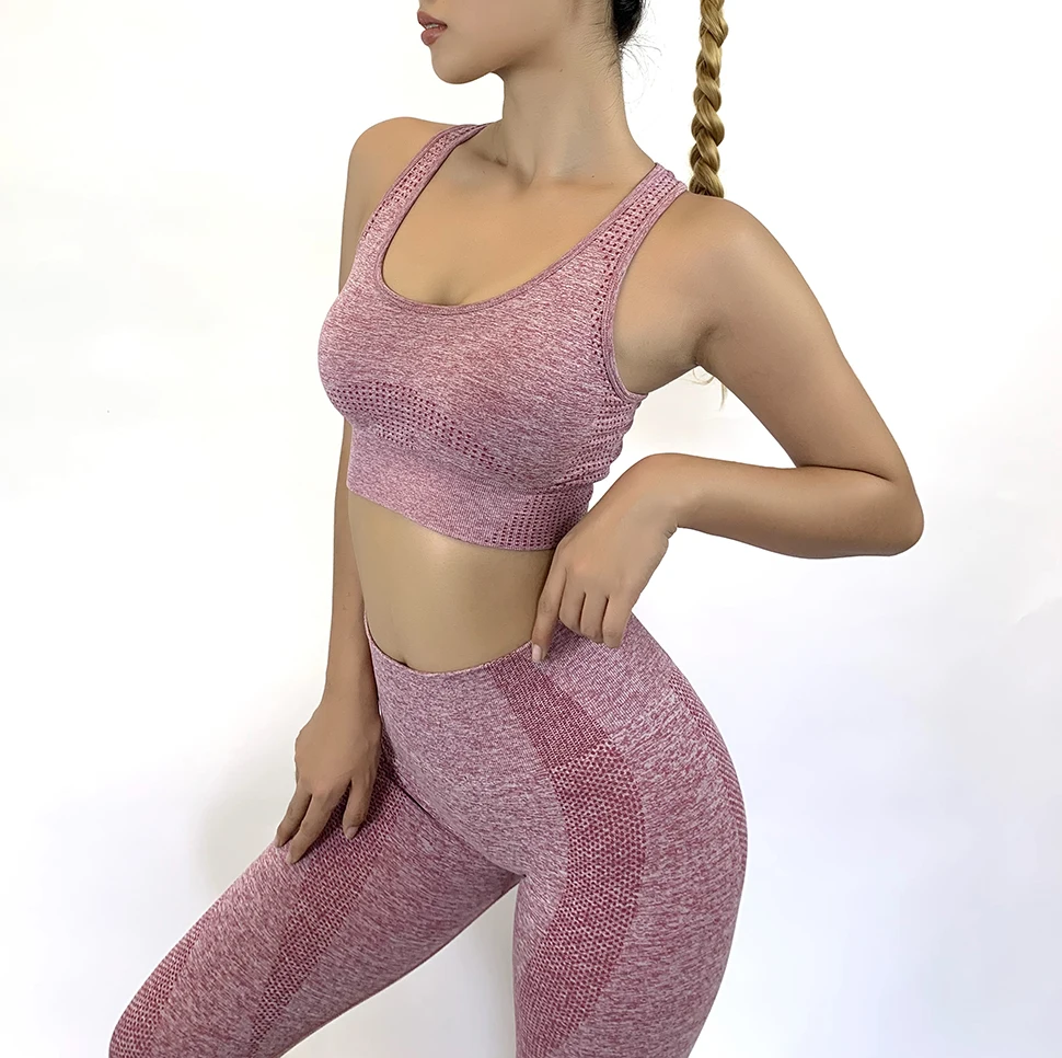 2 Piece Gym Clothing Women Gym Yoga Set Fitness Workout Sets Yoga Bra + Yoga Legging Women's  Sportswear Suit  Yoga Suit Fitness