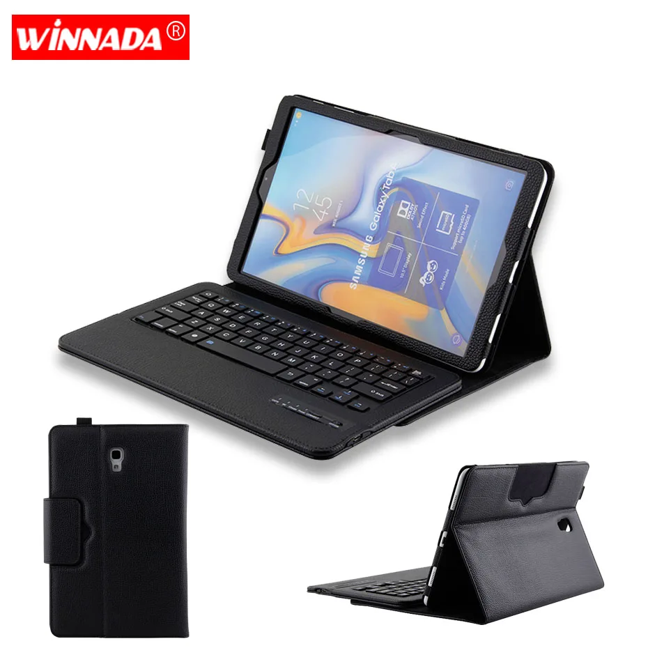 

For Samsung T590 case lichee grain PU leather case with bluetooth keyboard cover for Samsung Galaxy Tab A 10.5 inch T595 coque