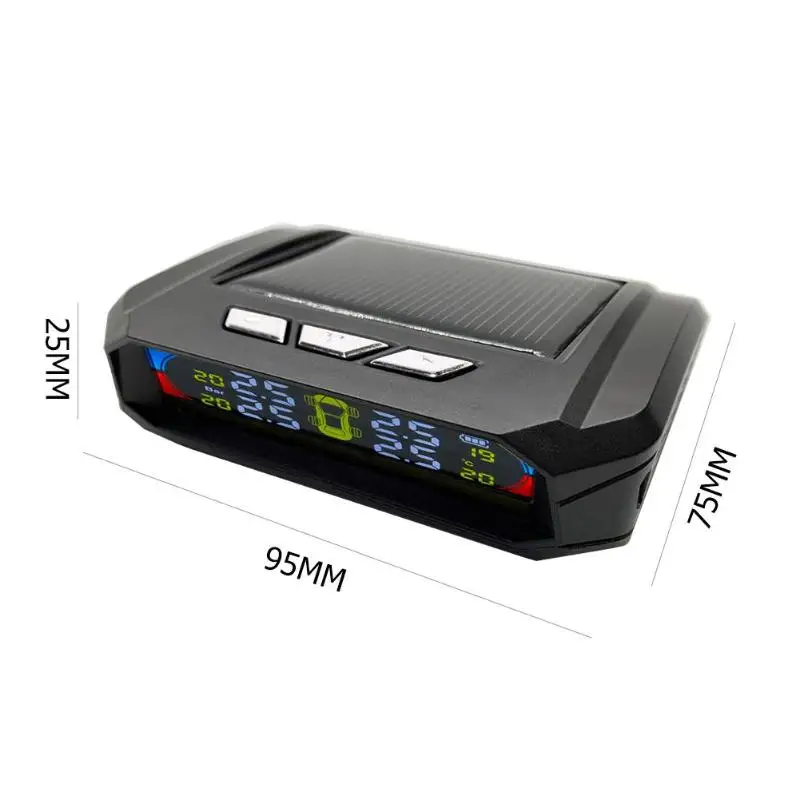 Автомобильная система контроля давления в шинах TPMS, AN-06A, солнечный ЖК-дисплей с 4 датчиками, стабильный сигнал, сигнализация большого объема, звуковое оповещение