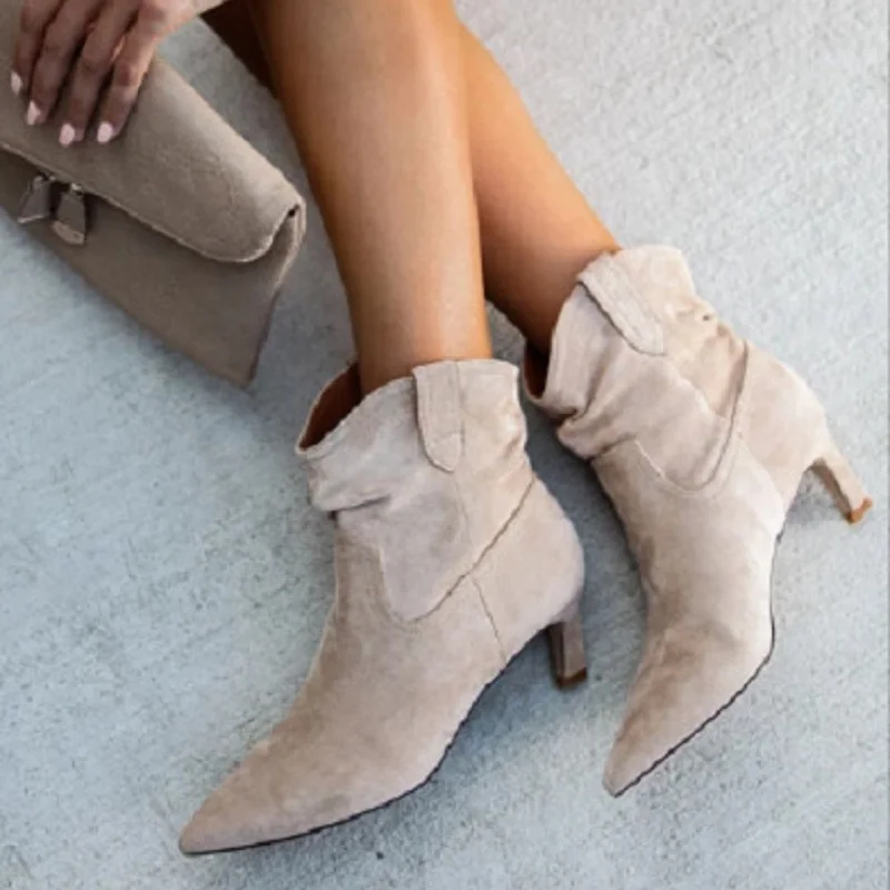 Женская обувь; сезон весна-осень; пикантные ботильоны с острым носком; винтажные Ботинки martin на среднем каблуке; большие размеры; женские ботинки; chaussures femme