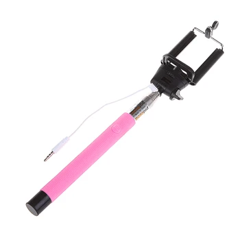 

100CM Extendable Handheld Selfie Stick With Remote Shutter Button 3.5mm Cable Wired Selfie Monopod For Android IOS Phone