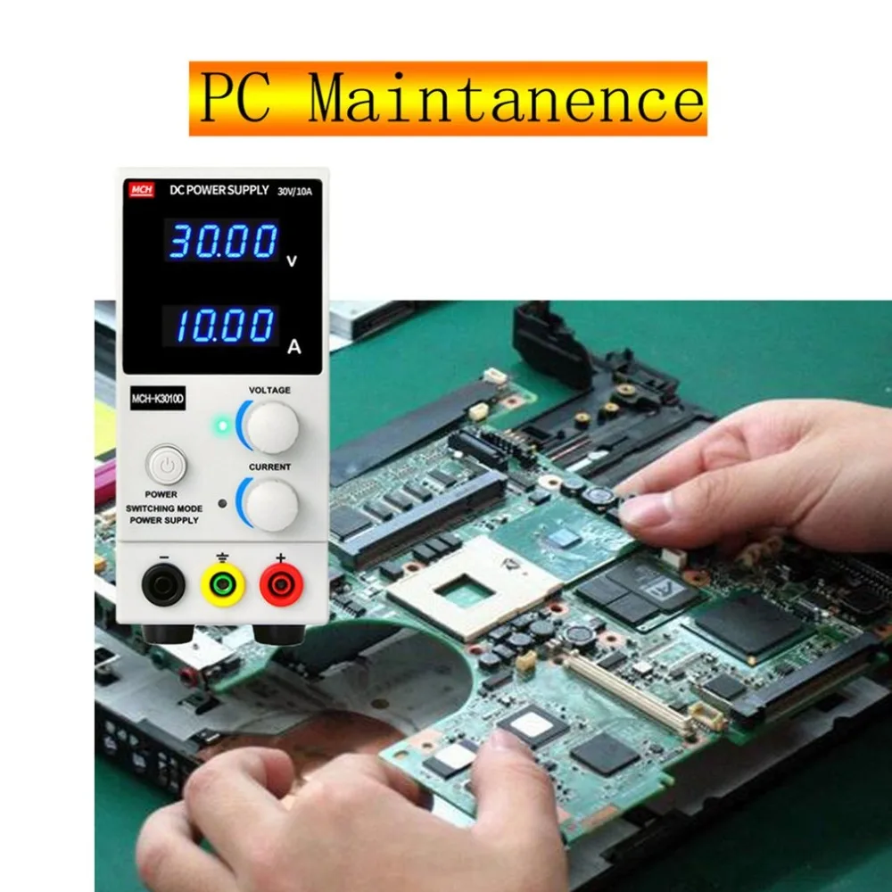 Новые 30 V/10A цифровой мини DC Питание вольтметр Дисплей Регулируемый коммутации для мобильного телефона PC Тетрадь техническое обслуживание