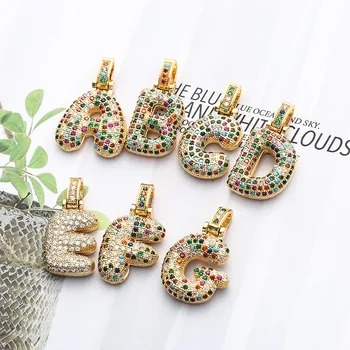 

DIY 26 Alphabet Initial Letter Charms Pendant Supplies For Women Men Fashion Micro Pave Zircon Handmade Jewelry Making gift