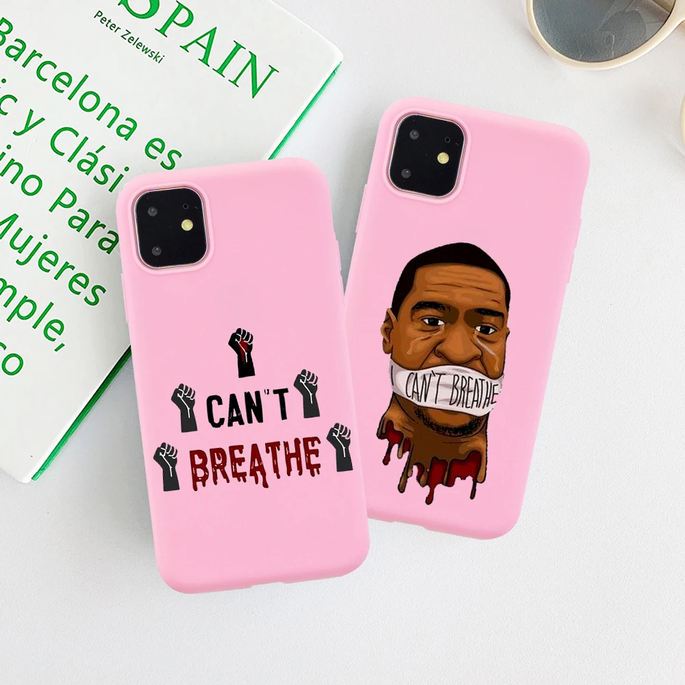 Роскошный чехол для телефона JUSTICE FOR Джордж Флойд SHIRT I Can't BREATHE letter hand pink iPhone 6 6S 7 8 X