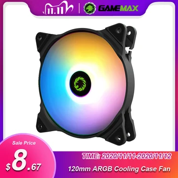 

GameMax Rainbow-C2 PC Case Fan ARGB Cooling Fan 120mm Quiet 5V 3pin Aura SYNC Computer Cooler Master Cooling RGB Case Fans