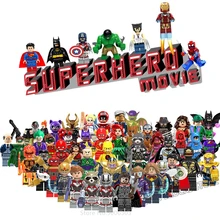Фигура Мстителей Железный человек Тор Человек-паук Капитан Америка танос Бэтмен Marvel Супер Герои строительные блоки наборы игрушки для детей