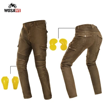 

GHOST RACING Men Motorcycle Pants Motocross Pantalon Jeans Protective Gear Jeans Riding Moto Motorbike Trousers Protector Armor