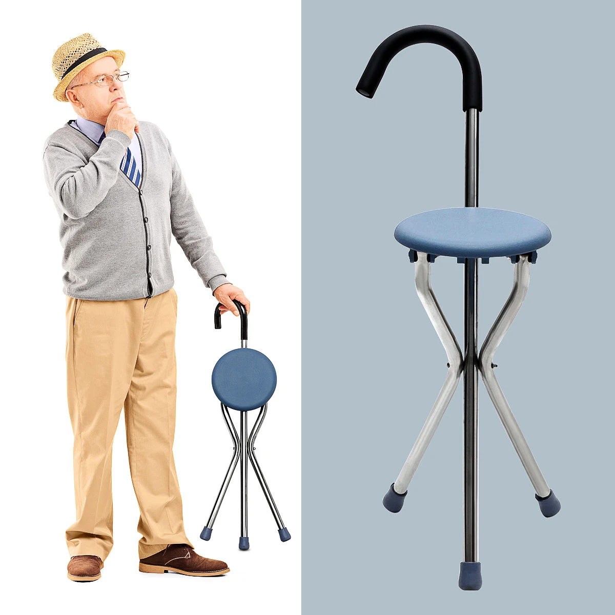 Walking Stick Chair Aluminum Walkers For Elderly Folding Elderly Walker
