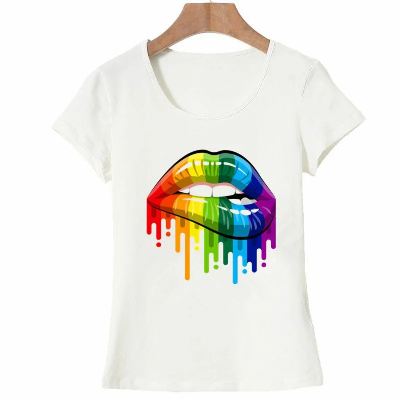 2020 New fashion round neck tshirt women Summer Sexy color Lips Painted t shirt cotton Short Sleeve brand Tops Tees | Женская одежда