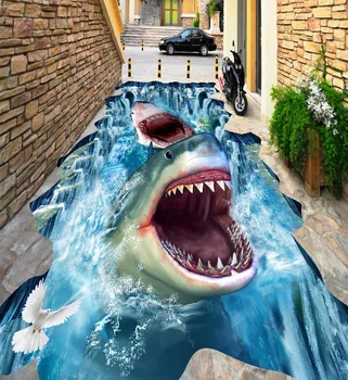 

[Self-Adhesive] 3D Shark 566121 Floor Wallpaper Mural Wall Print Decal Wall Murals