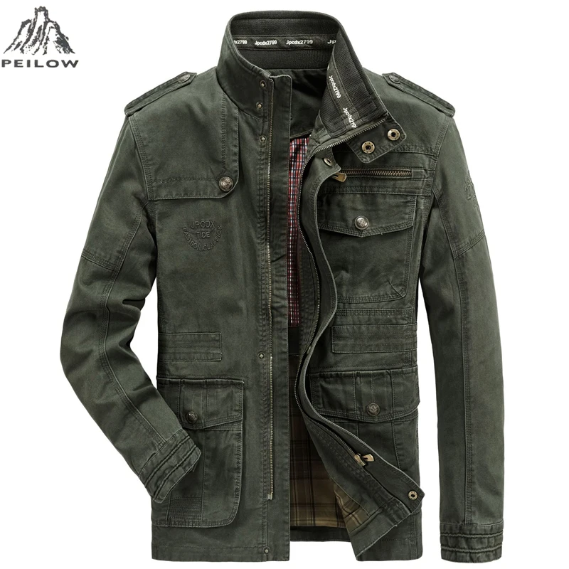 Kaufen Neueste mens Hohe qualität 100% Baumwolle jacke Windjacke Military Jacken Armee Kleidung Outwear Flug Jacke Plus größe 7XL 8XL