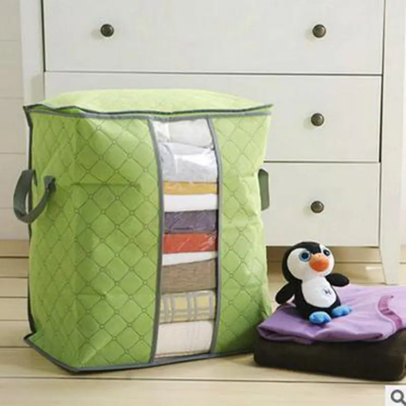

1PCs Folding Laundry Storage Bags Non-woven Bag Clothing Toys Finishing Box Blanket Organizer Wardrobe Clothes Divider