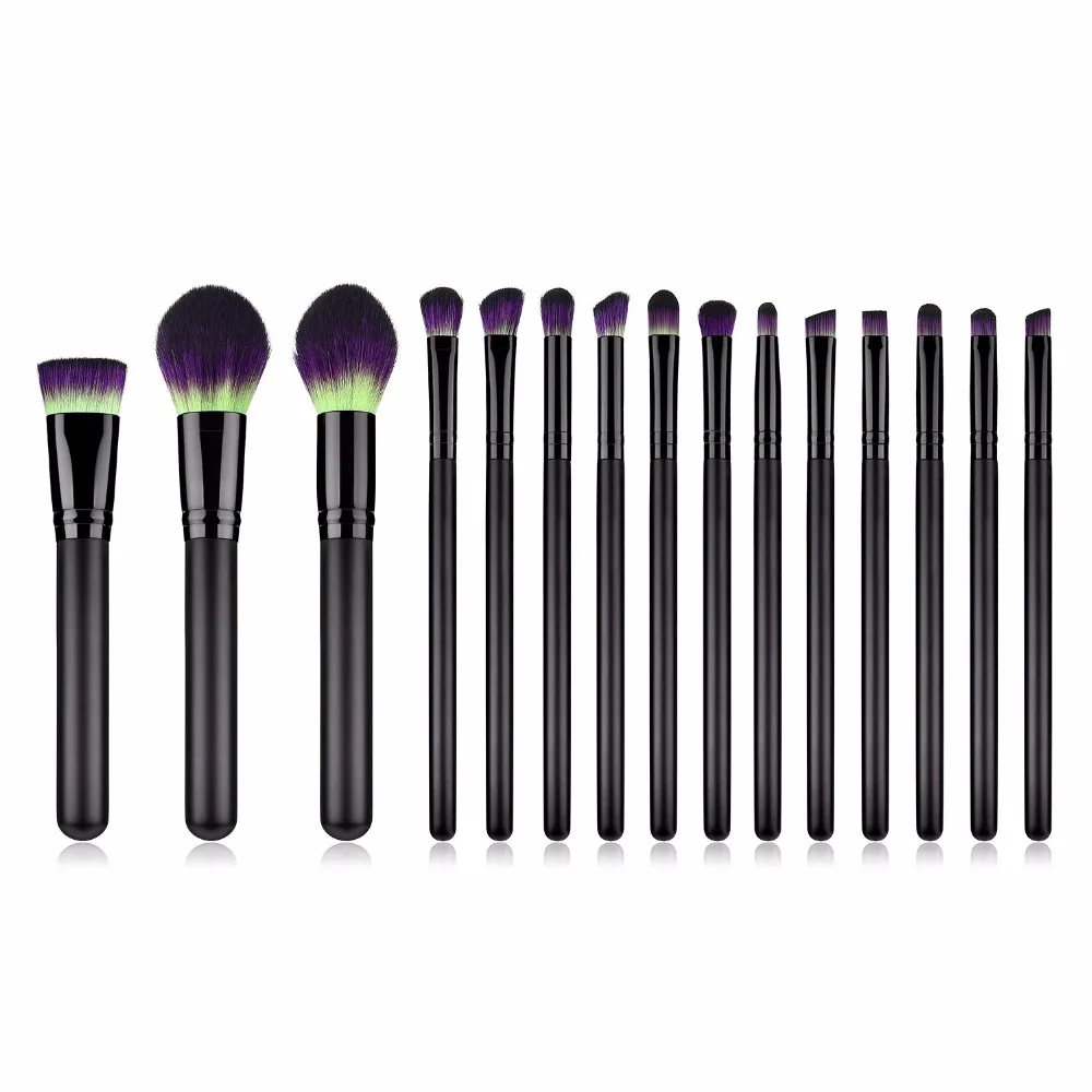 15pcs/set Black Makeup Brushes Set for Cosmetic Foundation Powder Blush Eyeshadow Blending Makeup Brush Beauty Makeup Tools