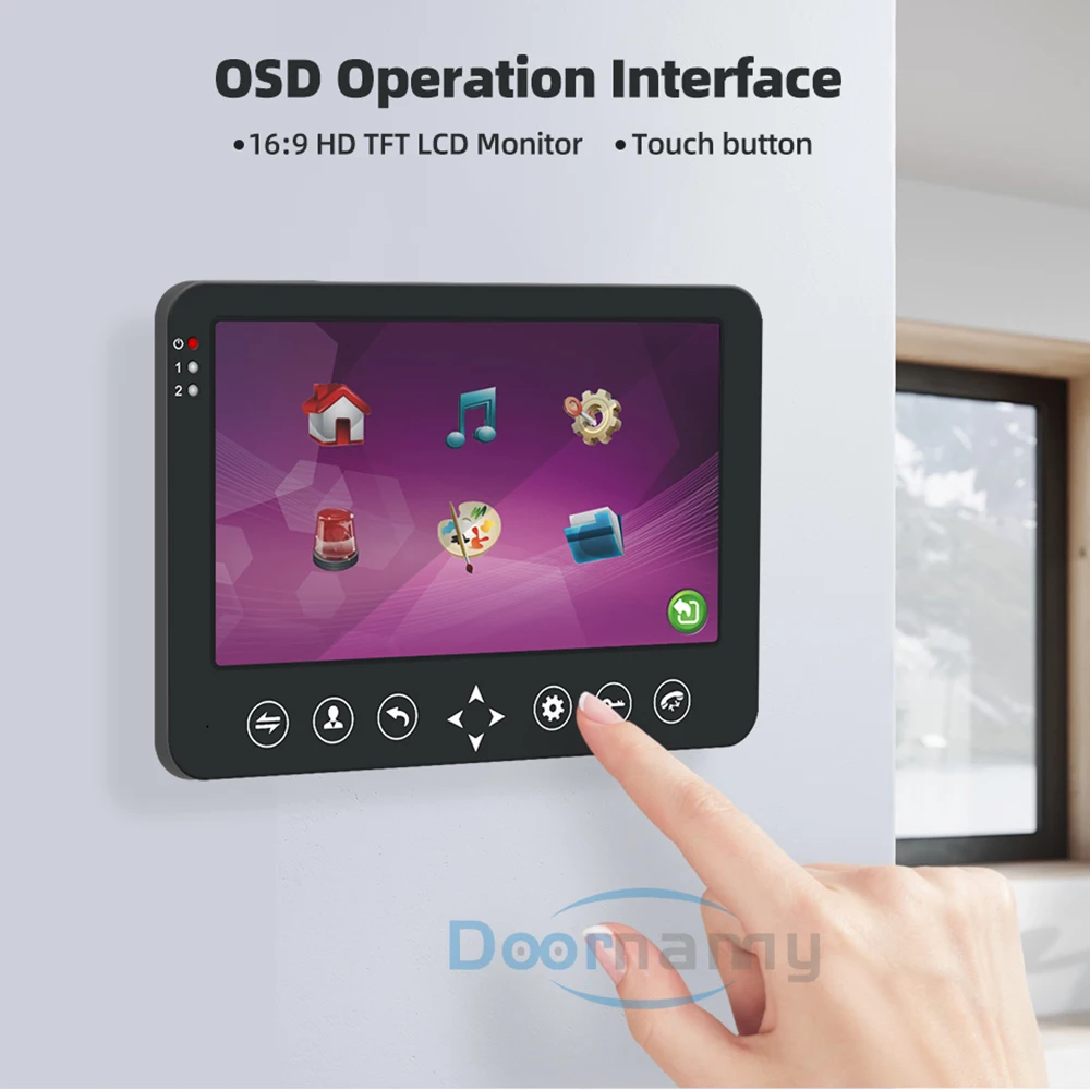 Doornanny 4Wires Video Intercom System CVBS 1200TVL Analog Build-in Power Supply Video Doorphone