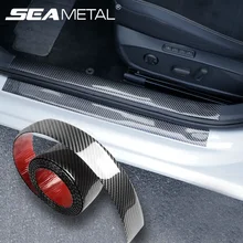 5D Carbon Fiber Car Stickers Auto Door Sill Protector Film Universal for Car Vinyl Anti Scratch Protective Sticker Accessories